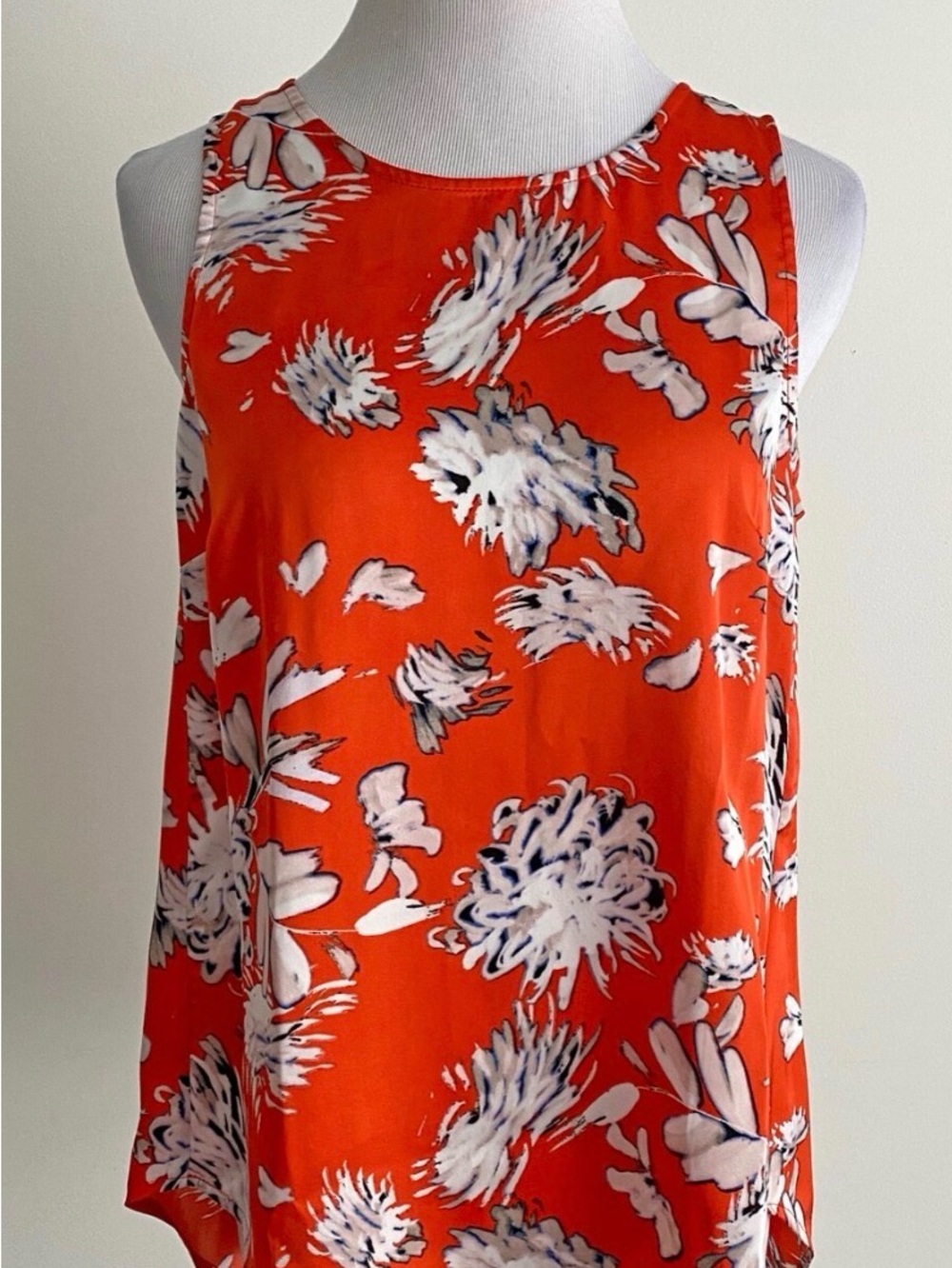 Daniel Rainn Orange Floral Sleeveless Tank